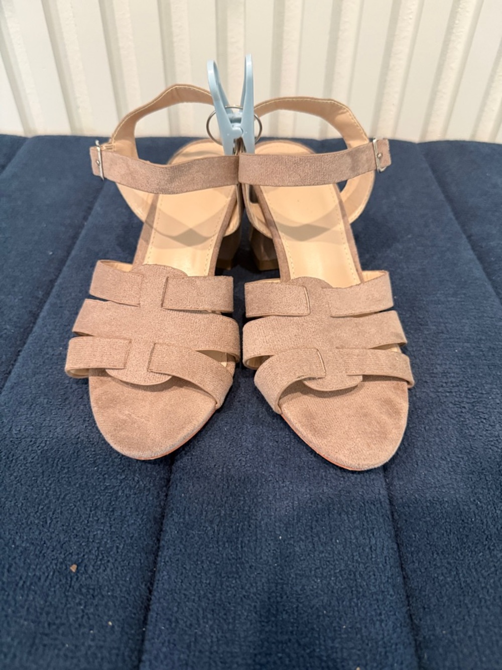 Women’s Taupe Suede Strappy Block Heel Sandals